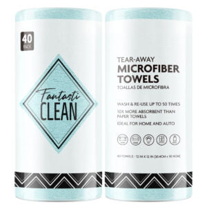 40 Pack Tear-Away Microfiber Roll（Blue）