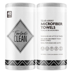 40 Pack Tear-Away Microfiber Roll(Grey)