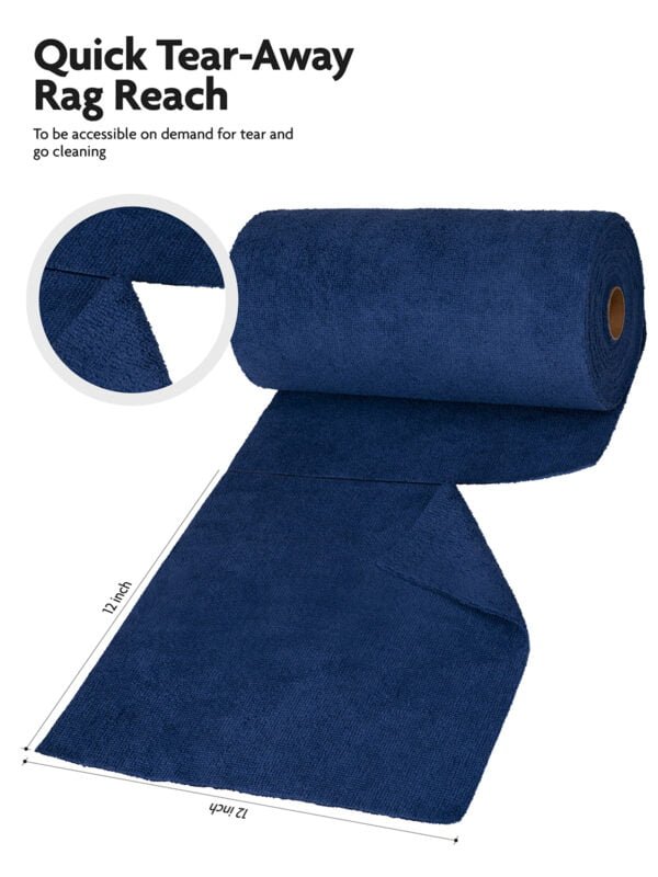 75 Pack Tear-Away Microfiber Roll（Navy Blue） - Image 3