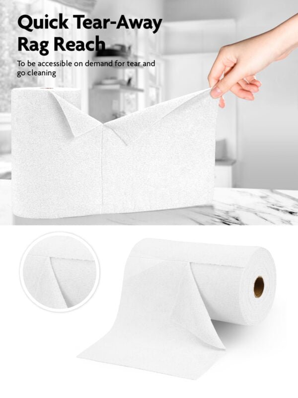 75 Pack Tear-Away Microfiber Roll（White） - Image 3