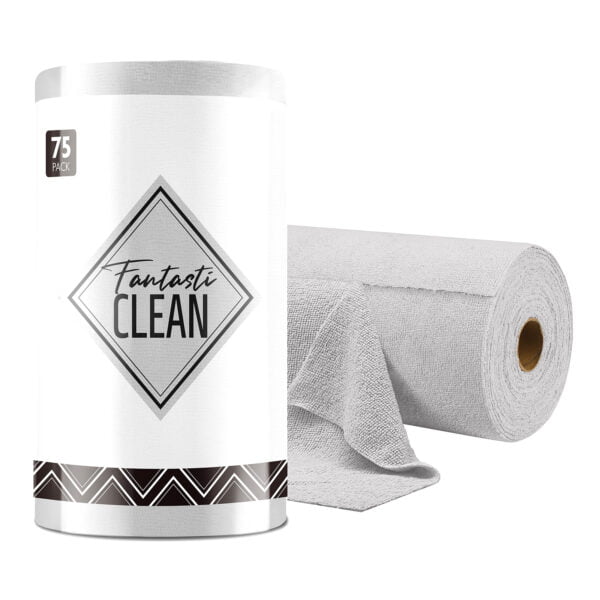 75 Pack Tear-Away Microfiber Roll（Grey）
