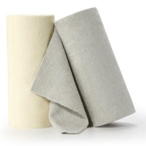 40 Pack 2 Rolls Tear-Away Microfiber Cloth（Beige and Grey）