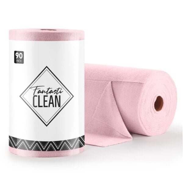 90 Pack Tear-Away Microfiber Roll（Pink）