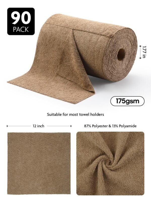 90 Pack Tear-Away Microfiber Roll（Tan） - Image 7