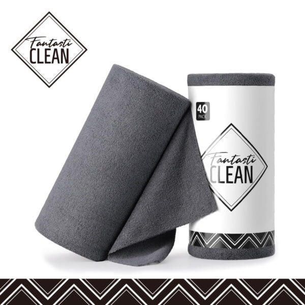 40 Pack Tear-Away Microfiber Cloth（Deep Grey）