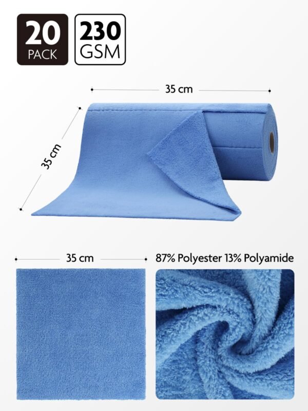 20 Pack Tear-Away Microfiber Roll（Blue） - Image 6